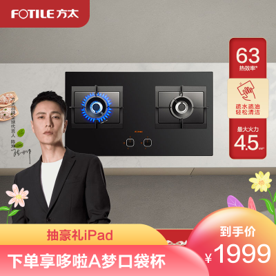 方太（FOTILE）HC8BE燃气灶煤气双眼灶升级4.5KW大火力荷叶仿生不粘油面板