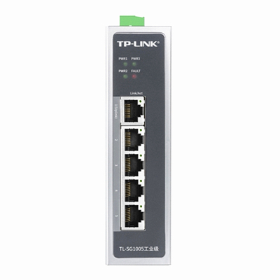 TP-LINKTL-SG1005工业级5口全千兆铝合金外壳三路电源输入导轨式壁挂安装工业交换机