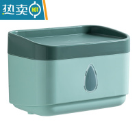 敬平免打孔纸巾盒卫生间壁挂式防水厕纸置物架卷纸抽筒厕所卫生纸家用 橄榄绿[破损包赔●免打孔安装]