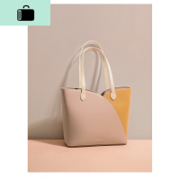 手提大包包女包2020新款时尚挎包百搭单肩包大容量托特包NEW LAKE 驼色配黄色女士单肩包