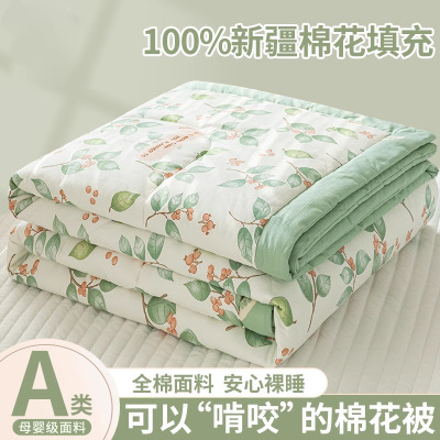 儿童全棉夏被空调被纯棉被子被芯宿舍棉被可机洗夏凉被四件套4_568
