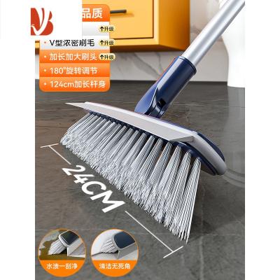 三维工匠地板刷瓷砖缝隙清洁刷子长柄硬毛浴室地刷角洗卫生间厕所器