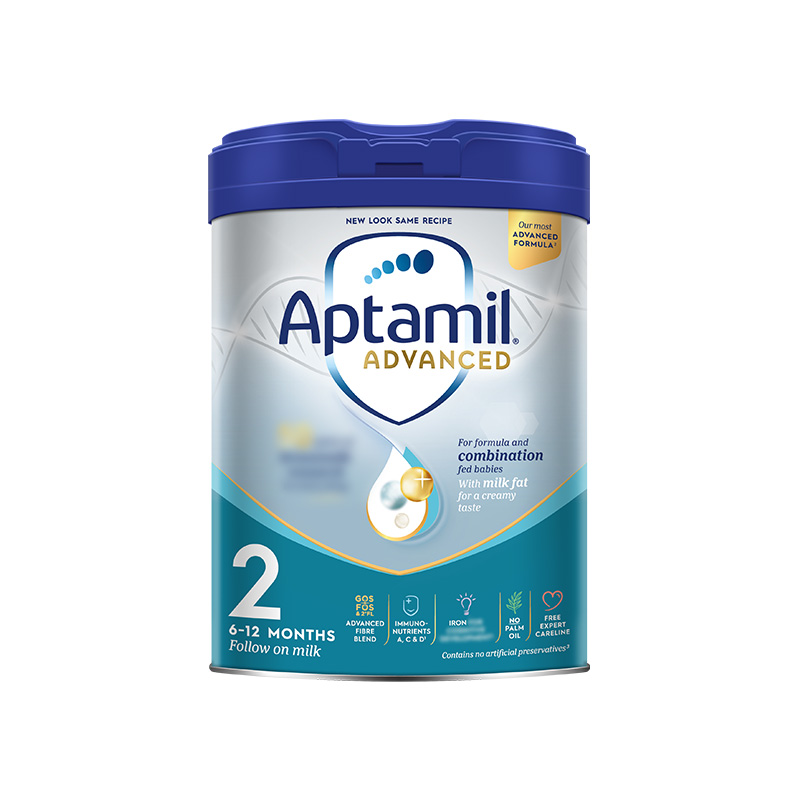 原装进口英国爱他美Aptamil白金版 婴幼儿配方牛奶奶粉2段(6-12个月)800g