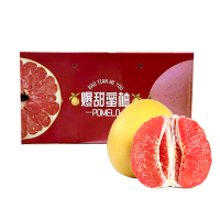 礼盒装[苏鲜生]新鲜福建平和三红柚 红心柚 净重4.5斤 2个 中果 新鲜柚子水果 蜜柚