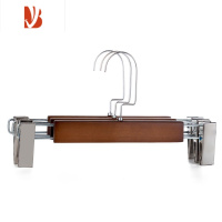 三维工匠10个装实木裤架裤夹子服装店衣架家用防滑木质裤夹裤架子木头