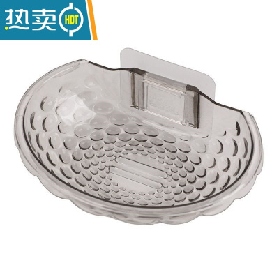 敬平肥皂盒架子沥水卫生间创意免打孔置物架家用壁挂式香皂盒 S62-轻奢灰2个