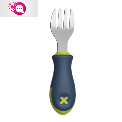 敬平婴儿童吃饭学习筷子小宝宝短柄训练勺子叉子陶瓷辅食剪刀餐具套装紫兰-叉送收纳盒