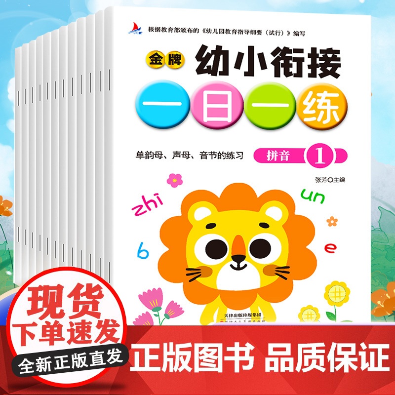 全套12册 幼小衔接教材全套一日一练 语言数学英语练习册拼音拼读训练 幼儿启蒙早教书 思维逻辑训练书 幼儿园大班练习册全