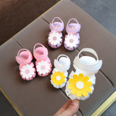 2018春夏女宝宝学步凉鞋0-1-2岁半皮鞋女孩凉鞋幼儿软底公主童鞋