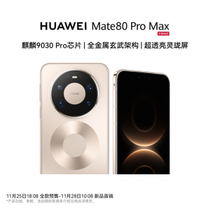 华为/HUAWEI Mate 80 Pro Max 新品智能手机 全金属玄武架构 超透亮灵珑屏 第二代红枫影像 16GB+512GB 极昼金