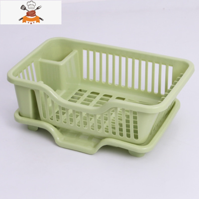 沥水碗架厨房碗碟置物架家用放碗筷收纳盒台面碗柜用品大全餐具箱 敬平 绿色(44*27*18cm)餐具架