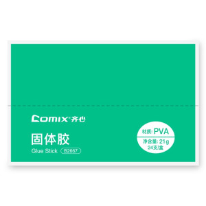 齐心 B2667 固体胶PVA 21g 24支/盒 绿