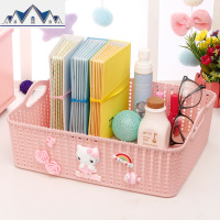 卡通桌面仿藤编创意家居收纳篮塑料镂空厨房零食收纳盒 三维工匠