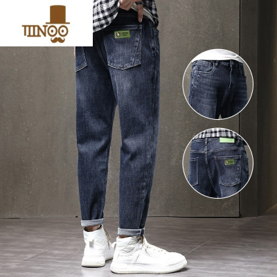 YANXU牛仔裤男款宽松直筒2023年新款夏季薄款弹力休闲长裤子男潮牌