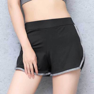 尚品杭夏季防走光假两件大码宽松健身瑜伽裤跑步速干高腰运动短裤女