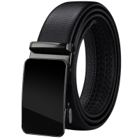 一禾亼物新款头层牛皮自动扣男士皮带休闲商务男款裤帯百搭中青年裤腰带男荔枝纹DK-167