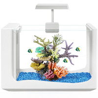 新款鱼缸客厅桌面小型玻璃生态金鱼缸造景家用自循环侧滤水族箱