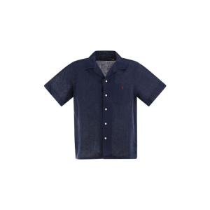 Polo Ralph Lauren男士宽松亚麻刺绣胸章短袖衬衫春夏休闲商务通勤 classic fit