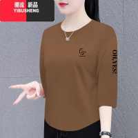 YIBUSHENG女士t恤季新款韩版宽松显瘦七分袖上衣女圆领休闲体恤衫潮