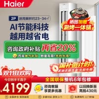 海尔空调(Haier)2匹 变频新1级能效 强冷强热 家用空调柜机KFR-50LW/E1-1套机