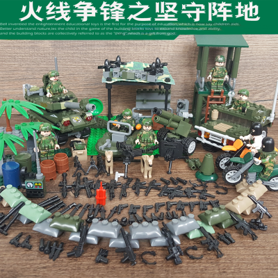 新年狼牙队特种兵军事人仔积木海豹部队解放战争装备武器 坚守阵地