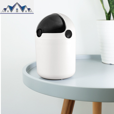 北欧台桌面垃圾桶小号可爱茶几客厅创意迷你办公家用带盖分类 三维工匠