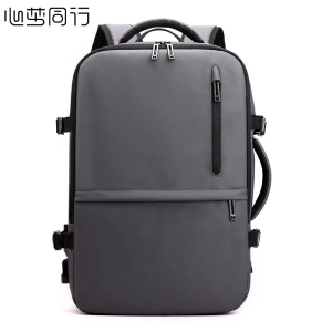 心梦同行大容量双肩包通勤电脑包 双把手背包 USB充电扩容书包 手提商务包 灰色1904/个