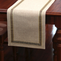 美帮汇美式桌旗新中式茶旗布禅意席茶几桌布现代简约北欧床旗餐桌茶桌布 驼色 33*120CM(适合70-80CM的小桌)