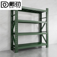戴劲货架仓储库房储物架军绿色四层主架800kg/层重型200*60*200cm