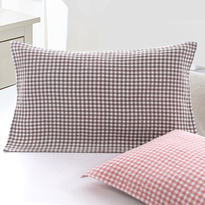 图强纯棉纱布枕巾一对日式成人情侣男女学生透气舒适全棉枕头巾