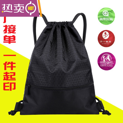 NEWLAKE简易束口袋双肩包女新款2019系新款大容量抽绳背包男健身包运动包CK-GD红大