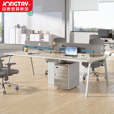 中泰(jongtay)四人位办公桌工作台办公室屏风工位卡座员工桌办公家具2.4米 J-AT-GA24
