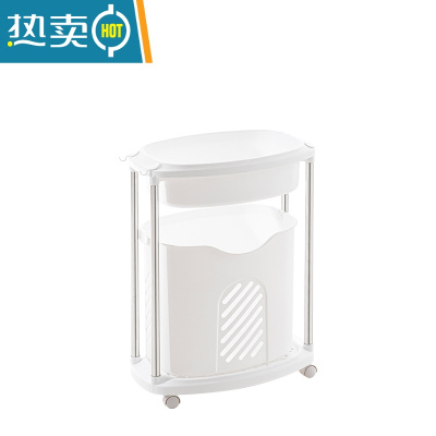 敬平落地次净挂衣架带轮浴室收纳卧室脏衣篮篓隔夜衣帽移动晾衣架置物 置物架C款
