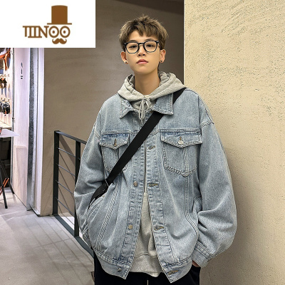 YANXU美式高街牛仔外套男江浙沪穿搭夹克潮牌复古工装褂子男生上衣