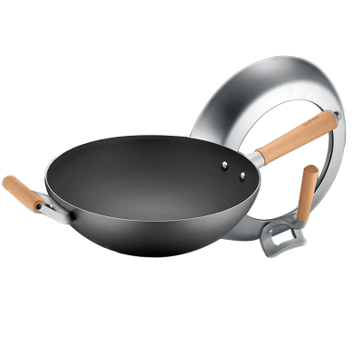 (supor)苏泊尔炒锅芯铁Ⅱ代真不锈家用老式铁锅炒菜锅少油盐锅具超市