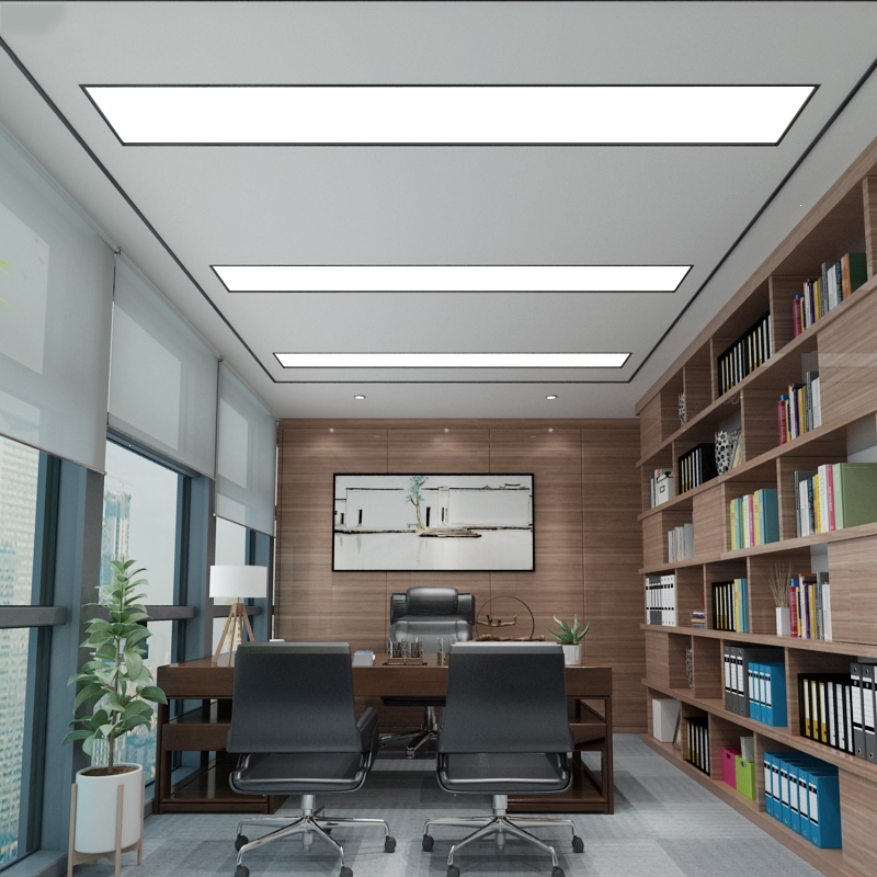 超薄弹簧嵌入式如华福禄长条灯简约办公室吊顶过道车库走廊暗装平板灯