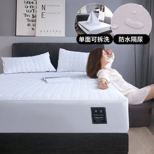美帮汇防水床笠单件床罩套全包加厚夹棉防滑固定床垫保护套防尘罩