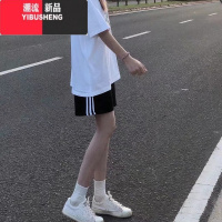 YIBUSHENG运动短裤女季薄款2024新款高腰显瘦中裤休闲阔腿宽松5五分裤子