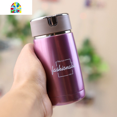 封后230mL/310mL 泡茶保温杯女便携小简约小巧带过滤网水杯女式小茶杯 A款-深粉色[带茶漏]310mL[收藏送杯