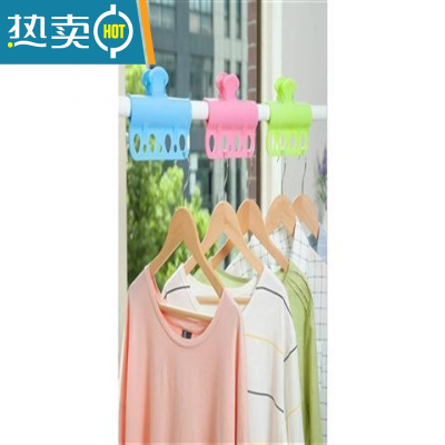 敬平晒衣架固定配件晾衣杆防风大夹子晾晒杆卡扣强力衣架衣夹晾晒架衣 混色6个装 1个