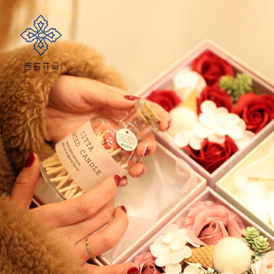林檎感恩节送女友女朋友老婆实用香皂花礼盒套装生日女生送同学妈妈闺蜜结婚纪念创意礼品公司年会奖品送女朋友老婆生日礼物送女朋