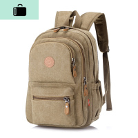 韩版多功能旅行小背包女休闲运动帆布双肩包男女潮复古户外旅游包NEW LAKE 卡其色