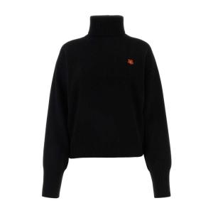 高田贤三(Kenzo)羊毛高领长袖运动毛衣女款舒适保暖罗纹袖口弹力