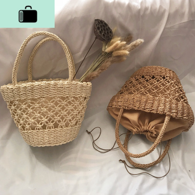 店长推荐小巧手拎编织沙滩包镂空丝巾小清新编包度假拍照休闲包NEW LAKE女士单肩包