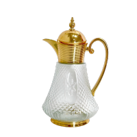 FULL阿拉伯大容量咖啡壶镀金镀银玻璃壶下午茶具浮雕玻璃中古冷水壶