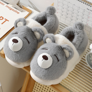 毛茸茸棉拖鞋女士秋冬季2024新款居家室内包跟加厚防滑男士棉拖