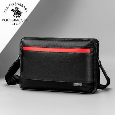 圣大保罗植鞣时尚单肩包斜挎包休闲男包机车包新款商场同款新款正品学生礼物新年礼物黑色
