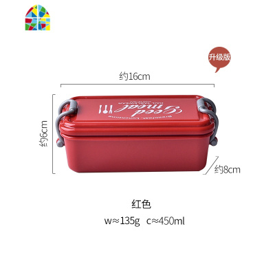 轻食便当盒日式三明治健身饭盒分隔型单层微波炉加热饭盒 FENGHOU 樱花粉色便携勺筷介意正常磨痕勿拍