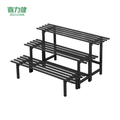 喜力健 铁艺阶梯花架 一层黑色-长120高25CM 个