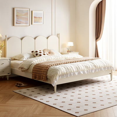 全友家居法式双人大床卧室小户型省空间实木脚床